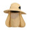(Khaki)Wide Brim Sun Hat with Neck Flap UV Protection 1