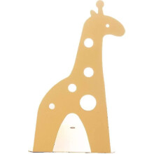 Boekensteunen in de vorm van dieren, met een gele giraffe, set van 2, antislipvoetjes, stevig metaal, ruimtebesparende decoratie voor een kinderkamer.