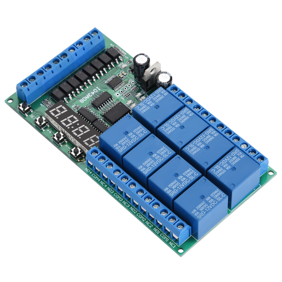 Dc 12V 8Ch Led Multifunction Digital Delay Cycle Timer Relay Module 126.4Cm 9361392634152