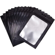 Aluminium Foil Food Storage Bags 100 Pack, Resealable Odour-proof Zipper Bags for Snacks Nuts Pills, 7x10 cm
