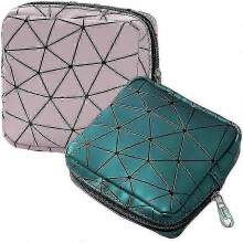 Sac de rangement pour serviettes hygiéniques 2 pièces - Poche imperméable en cuir avec poche intérieure - École, bureau, voyage