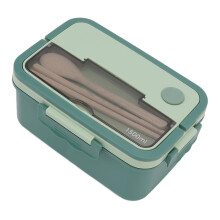 Plastic Lunch Box 1500ml, Podzielone Komory, Szczelne Pudełko Śniadaniowe do Mikrofalówki z Rączką do Szkoły i Pracy