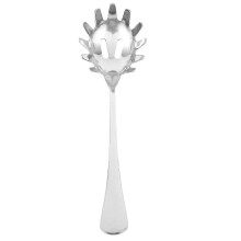 Cucchiaio per pasta in acciaio inox da 24 cm, design italiano, manico lungo per servire gli spaghetti, utensile da cucina