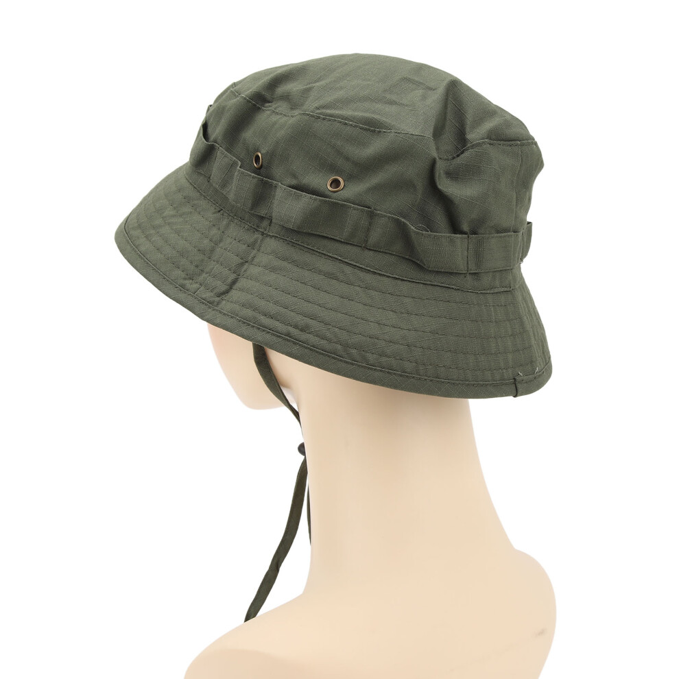 OD Green Men Bucket Hat Wide Brim Cloth Sun