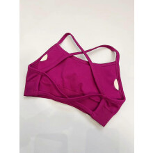 (M,dragon fruit)Seamless Cross Sports Bra,Gym Top Women Training Running Yoga Bra Stretch  Sports Underwear Fitness Workout Tank Tops