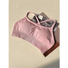 (L,Pink)Seamless Cross Sports Bra,Gym Top Women Training Running Yoga Bra Stretch  Sports Underwear Fitness Workout Tank Tops