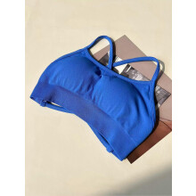 (XL,Blue)Seamless Cross Sports Bra,Gym Top Women Training Running Yoga Bra Stretch  Sports Underwear Fitness Workout Tank Tops