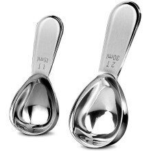 Stainless Steel Coffee Measuring Spoon with Mirror Polished Triangular Design, Integral Moulding and Clear Engraved Scales