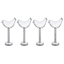 Conjunto de 4 Copos de Cocktail em Forma de Pássaro Transparentes para Bar Doméstico e Festas, Utensílios de Vidro Inovadores para Presentes