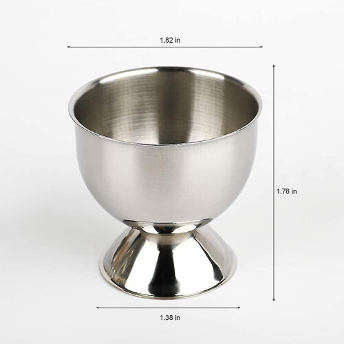 Stainless Steel Egg Cup Set, 6 Piece with Spoons, Durable Boiled Egg Holder, Stackable for Easy Storage, Breakfast Tableware 1