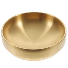 Stainless Steel Salad Bowl 21cm Golden Fruit Serving Bowl for Kitchen, Durable Multipurpose Dish for Home Bar Hotel Restaurant