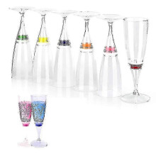 Flûte da champagne a LED, set da 6, bicchieri lampeggianti attivati da liquidi con base luminosa per feste ed eventi