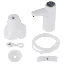Wiederaufladbarer elektrischer Wasserspender per USB für Wassertanks von 4,5 bis 18,9 Litern, leiser, tragbarer Wasserhahn mit Silikonschlauch