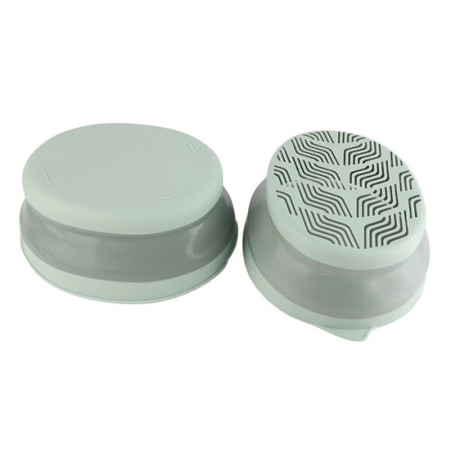 Drain Basket Double Layer Foldable Food Grade Plastic with Hanging Hole for Kitchen Storage 1