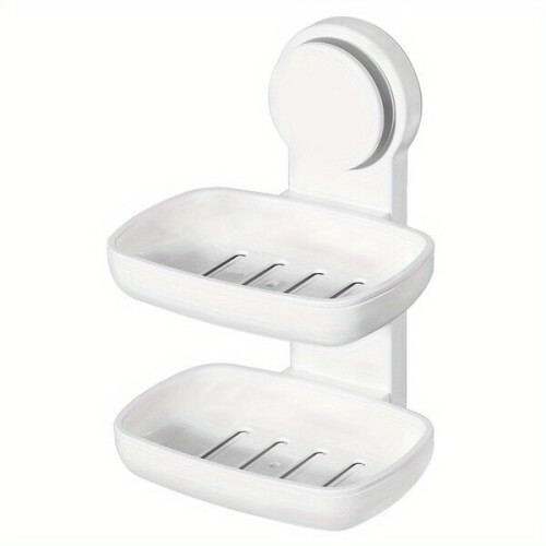 Suction Cup Soap Sponge Holder - No Drilling Installation, Single or Double Version for Bathroom Kitchen Storage 2