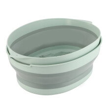 Drain Basket Double Layer Foldable Food Grade Plastic with Hanging Hole for Kitchen Storage