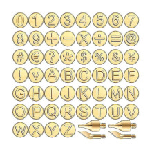 Set van 56 houten ponsen met letters, cijfers en symbolen, metalen markeergereedschap voor houtsnijden en creatieve hobby's.