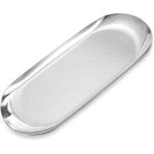 Oval Jewellery Tray 23x9.5x1.2cm in Matte Black, Storage Organiser for Small Items, Home Decor