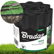 Wavy Plastic Garden Lawn Edging, BLACK, Flexible Landscape Border for Flower Beds and Pathways (H=15CM, L=9M)