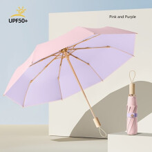 Folding Umbrella for Men and Women, Automatic Open, 8-Rib Windproof Design, UPF Sun Protection, Compact Travel Umbrella