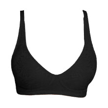 (M,Black)Skin-friendly Wireless Bra Sexy Gathered Anti-sagging Comfortable Breathable Underwear Low Cut Fixed Strap No Export