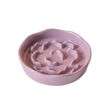 (PURPLE) Ceramic Slow Food Bowl, High Footed Cat Bowl, Neck Protection Bowl Not Easy To Knock Over Anti Choking Dog Bowl Pet Supplies