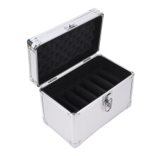 Waterproof 6-Slot CD DVD Storage Case - Portable Black ABS Organizer, 25x20x17cm