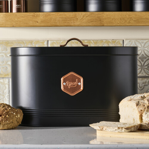 Cooks Professional Cooks Professional Bread Bin | Black / Copper 1