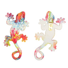 Lizard Garden Sculpture Bright Colorfast Resin 5.9in Long 3.1in Wide Wall Decor
