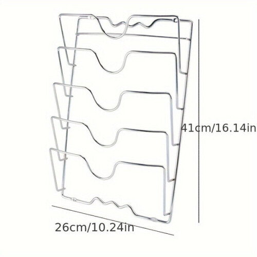 Pot Lid Rack, Wall Mounted Metal Organiser for Kitchen Storage and Space Saving 2