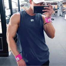 (Navy blue and white slash, XL) Workout Sleeveless Shirts for Men Athletic Casual Bodybuilding Gym Sleeveless Shirts for Active Men Fitness Lovers