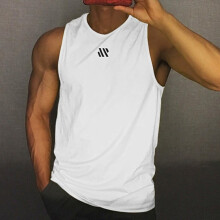 (White Black Slash, 2XL) Workout Sleeveless Shirts for Men Athletic Casual Bodybuilding Gym Sleeveless Shirts for Active Men Fitness Lovers