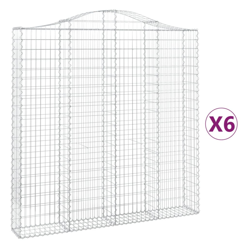 Vidaxl (6) Arched Gabion Basket Stone Basket Gabion Retaining Wall Galvanised Iron