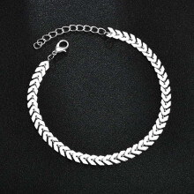 (Silver) Boho Beach Dainty Foot Chain Ankle Bracelet Luxurious Gold/Silver Fishbone Arrow Jewelry Beach Ankle Birthday Gift for W