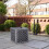 Samuel Alexander 39cm Large Square Plastic Pewter Effect Grey Garden Patio Planter 7