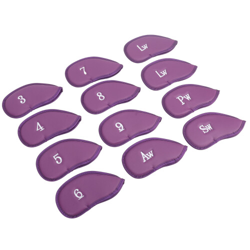 Golf Schlägerhauben mit Zahlen, 12er Set, lila