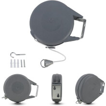 Retractable Clothesline 15 Metres ABS PVC Rope with Automatic Retraction for Indoor Outdoor Drying