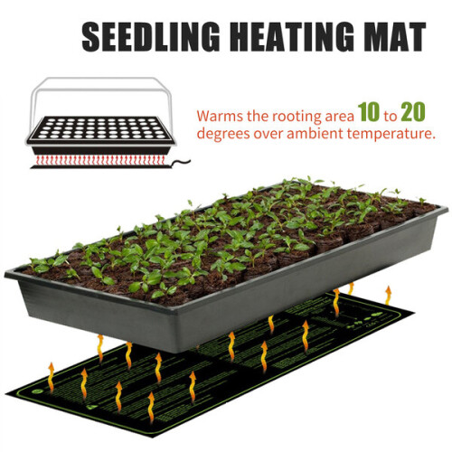 Esteira de Aquecimento para Mudas 20x10 Polegadas IP67 À Prova d'Água 17,5W para Propagação de Plantas de Interior e Mudas 1