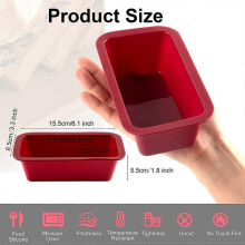Silikon Mini Brotbackformen 4er Set, backofenfest, spülmaschinengeeignet für Kuchen, Meatloaf, Toast