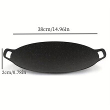 Churrasqueira Coreana de Pedra Antiaderente 32cm para Churrasco Interno e Externo, Distribuição Uniforme de Calor