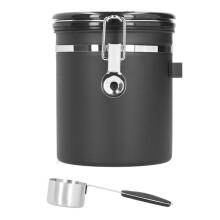 Coffee Canister 1.5L, Airtight Storage Jar with Spoon, 304 Stainless Steel Food Container for Coffee Beans Dry Food