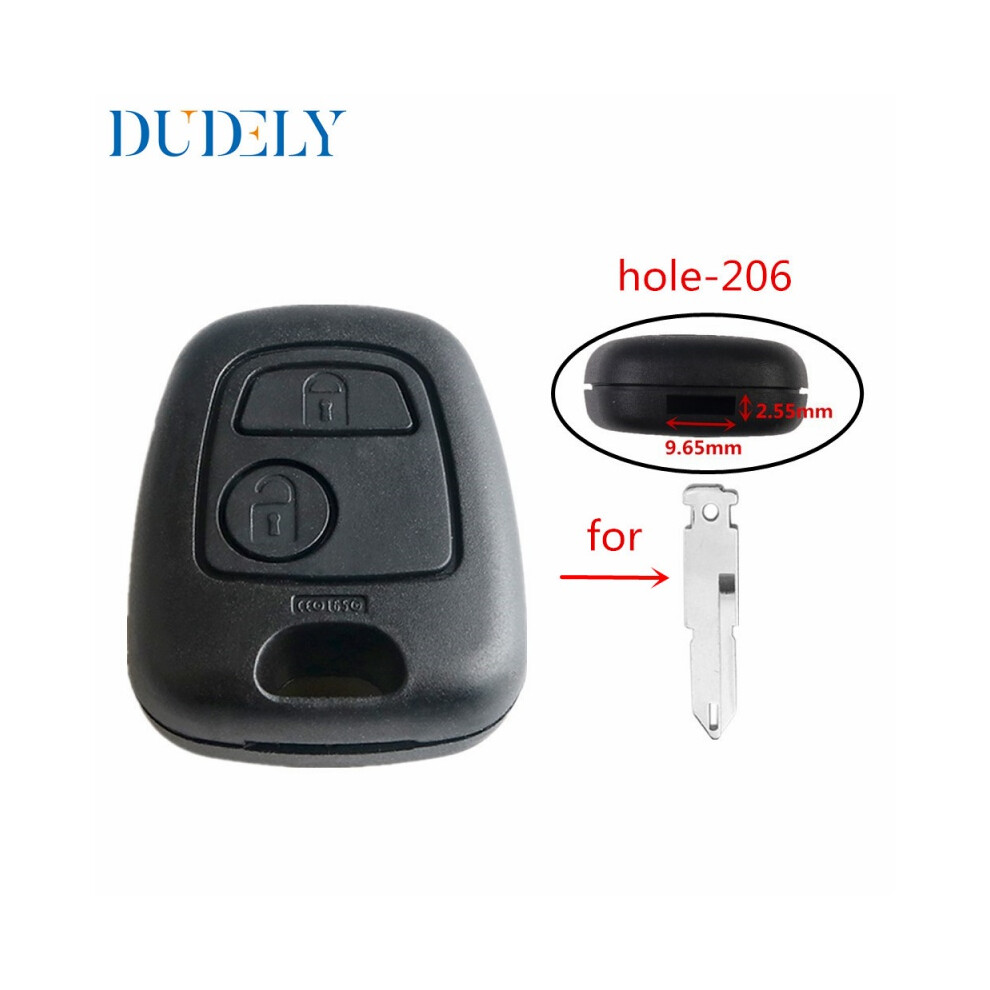 Remote Car Key Case Shell Entry Fob 2 Buttons Peugeot 206 6935161661330