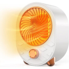 Ceramic Fan Heater for Indoor Home Use, 1000W Adjustable PTC Fast Heating, Low Noise Under 30dB with Overheat Tip-Over Protection