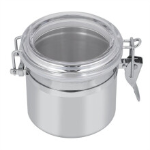 Baricentro in Acciaio Inossidabile per Alimenti, Contenitore Ermetico con Coperchio Trasparente per Caffè, Zucchero, Tè