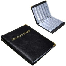 Album na monety euro na 480 sztuk, skóra ekologiczna 19,5x15,5 cm organizer do przechowywania i podróży