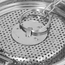Stainless Steel Spice Infuser with Fine Mesh Long Hanging Chain, 0.3L Tea and Soup Strainer Bag, Locking Lid for Herbs and Cooking