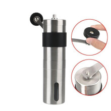 Manual Coffee Grinder with Adjustable Coarseness, Stainless Steel Burrs, Non-slip Handle for Portable Use