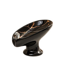 Ceramic Soap Dish with Automatic Drainage, Leaf Shape Design for Bathroom and Kitchen