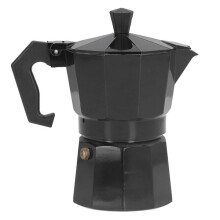 Italiaanse mokapot van 150 ml in aluminium met veiligheidsventiel, geschikt voor alle kookplaten, compacte koffiezetter voor thuisgebruik.