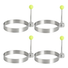 Egg Cooking Ring with Non-Stick Coating Cool-Touch Stainless Steel Handle for Pancakes, Bacon, Dishwasher Safe Kitchen Tool